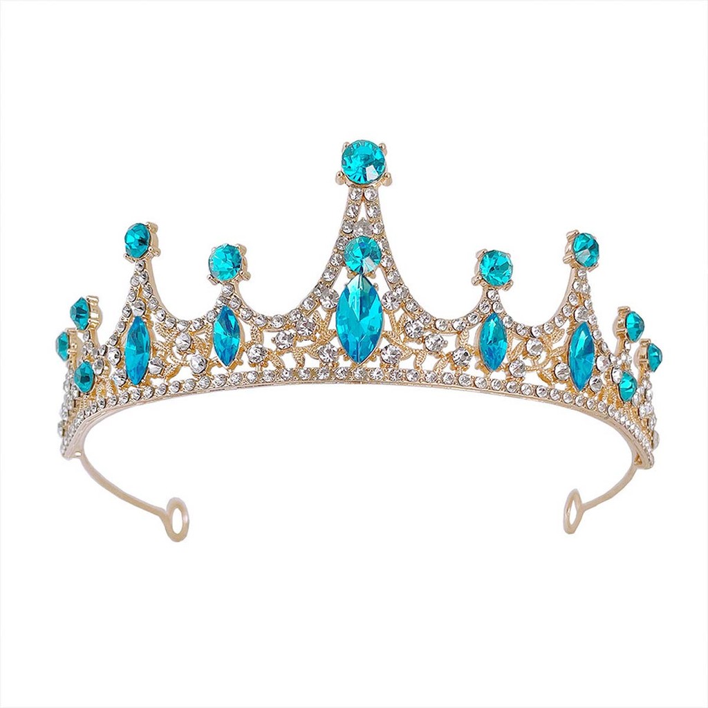 Coroa Tiara Noiva Enfeite Casamento Strass Festas Luxo Color em Oferta na Shopee