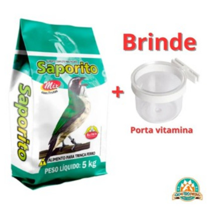 Ração saporito mix 5kg  Biotron Alimento Completo Pássaros Ganhe 1 porta vitamina