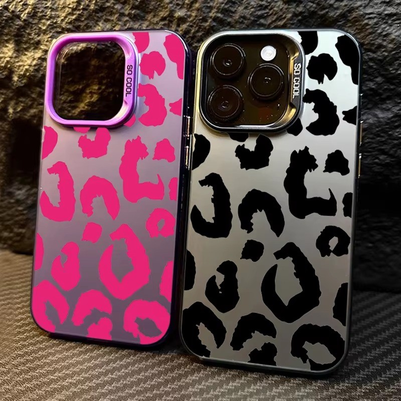 Moda Leopardo Impressão Caso De Telefone Para Samsung A16 A15 A55 A34 A54 A35 A24 A25 A14 A05 A12 A13 A23 Colorido Prata