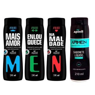 Kit c/ 4 Sabonetes Intimo Masculino Refrescante 200ml lI Apinil em Oferta na Shopee