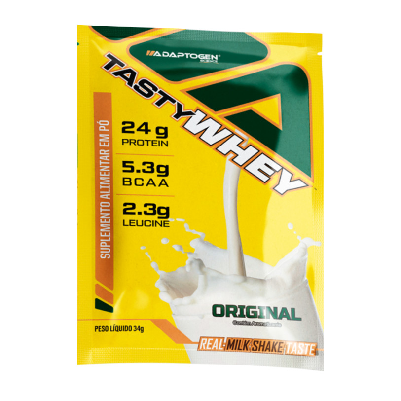 TASTY WHEY ADAPTOGEN ORIGINAL SACHE 34G em Oferta na Shopee