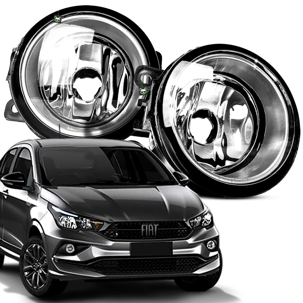 Par Farol Auxiliar Milha Vidro Aro Prata Cronos 2017 a 2024 - Automobiles