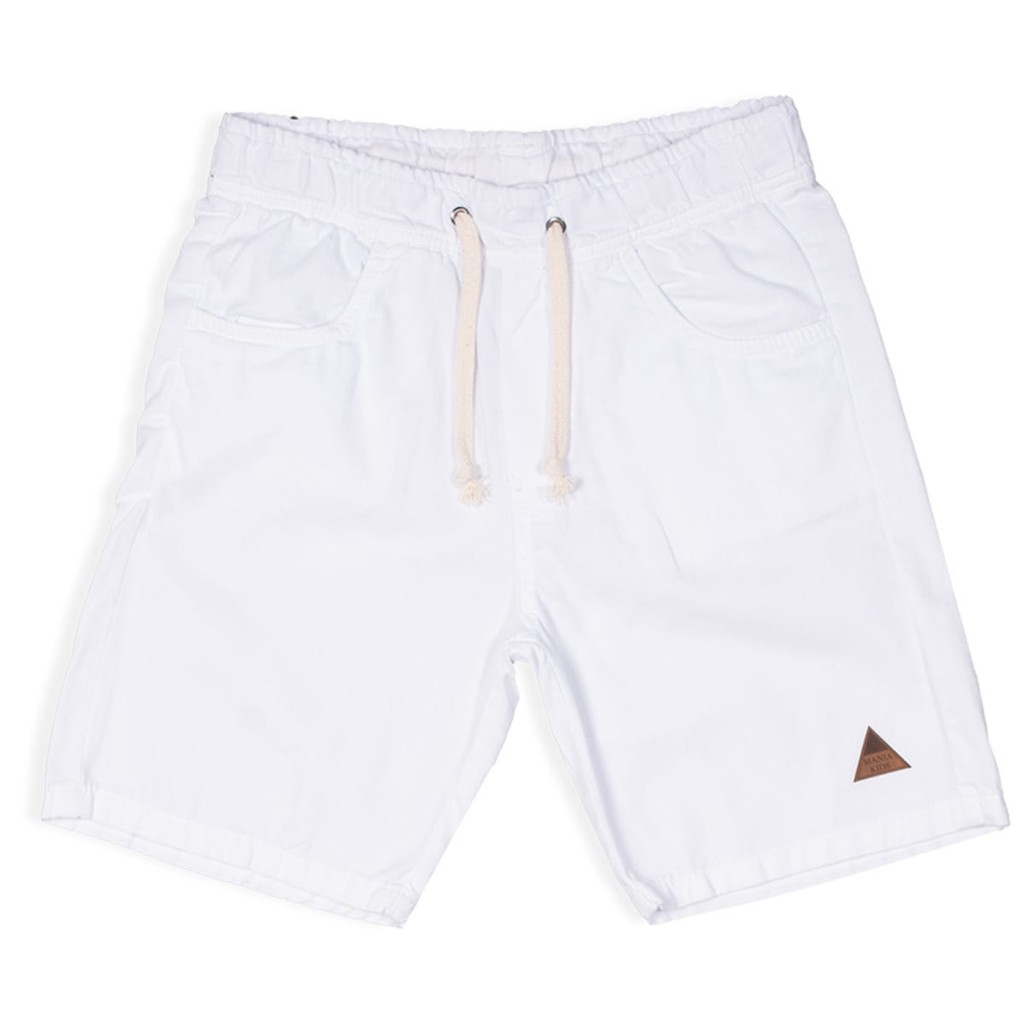 Bermuda Jogger 3254 em Sarja Branca  - Mania Kids
