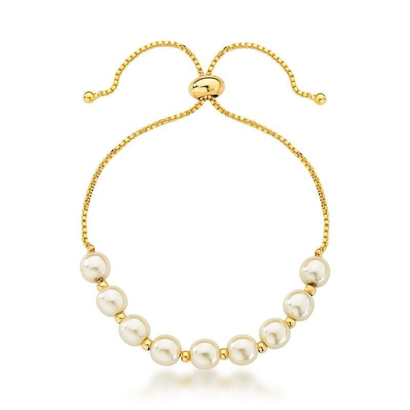 CONJUNTO  PULSEIRA PUSCH DE PÉROLA E BRINCO PÉROLA