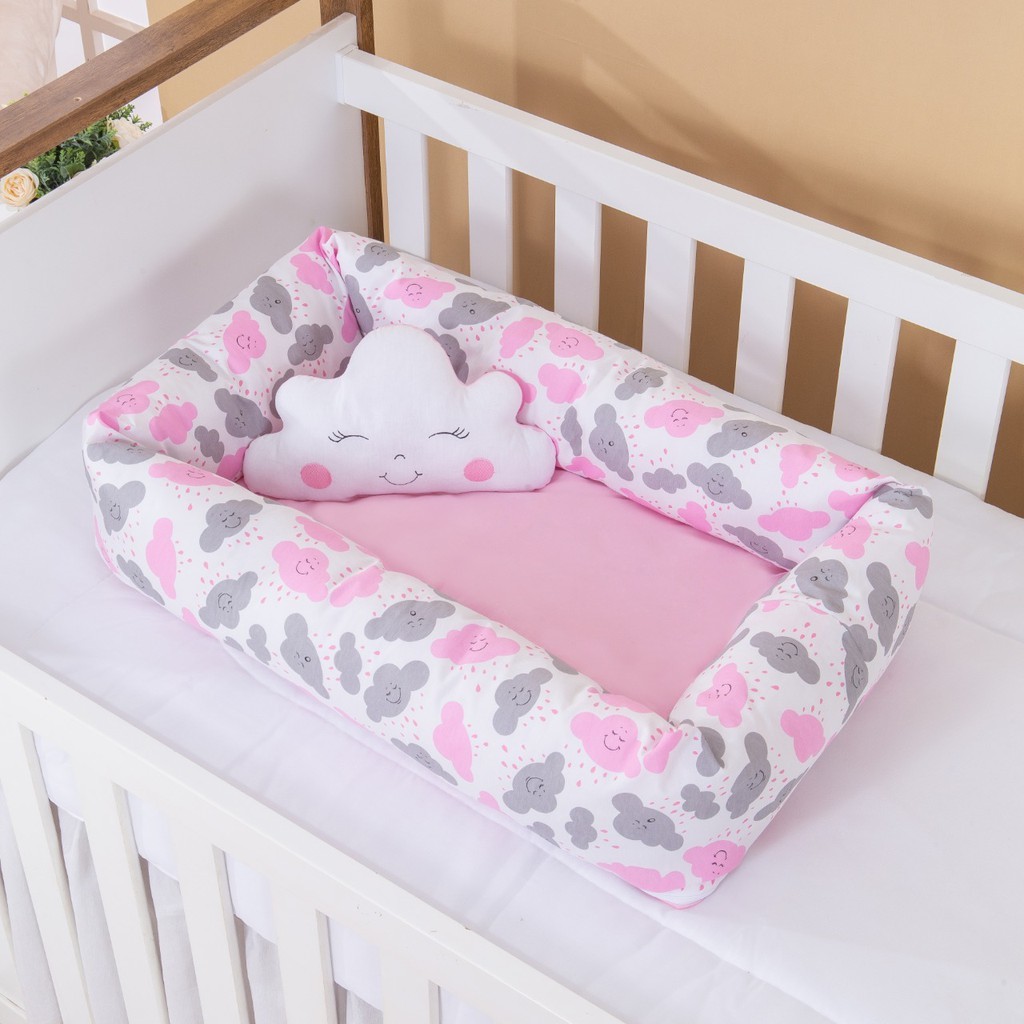 Ninho Redutor Bebê De Berço Menina Menino Nuvem Rosa 02 Peças em Oferta na Shopee