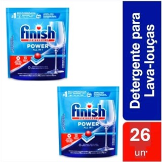 Kit 2 Detergentes Lava Louça Finish PowerBall All in 1 Max com  13un cada em Oferta na Shopee