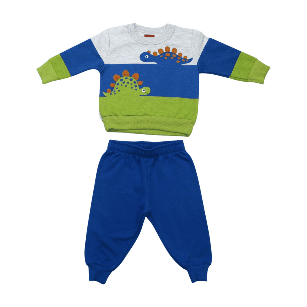 Agasalho Infantil Blusão Estampa Dinossauros e Calça - Kyly em Oferta na Shopee