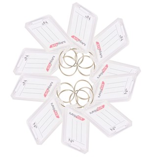 Kit 10 Chaveiro de Plástico Branco com Abertura e Etiqueta Pautada para Identificação em Oferta na Shopee