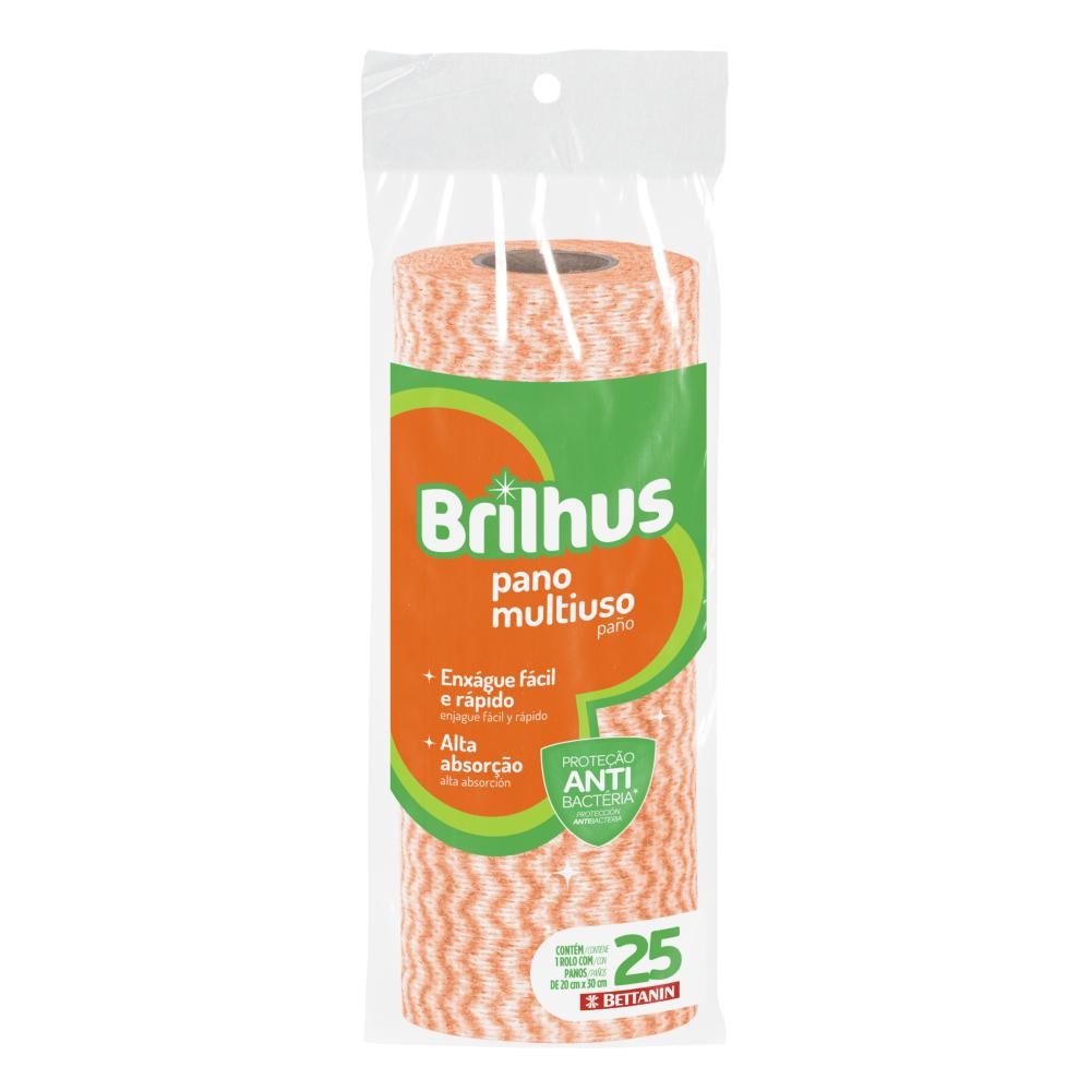 Brilhus Pano Multiuso Laranja Rolo - Home & Living