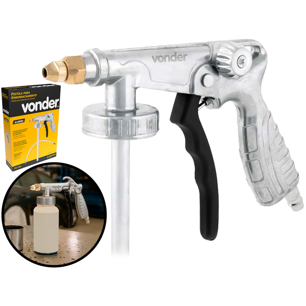 Pistola Alumínio Aplicadora Emborrachamento Para Funilaria Bate Pedra Bico Flexível 220mm Vonder	 em Oferta na Shopee