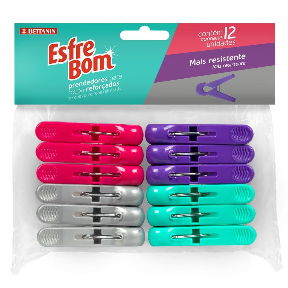 EsfreBom Prendedor para Roupa Reforçado 12Un - Home & Living