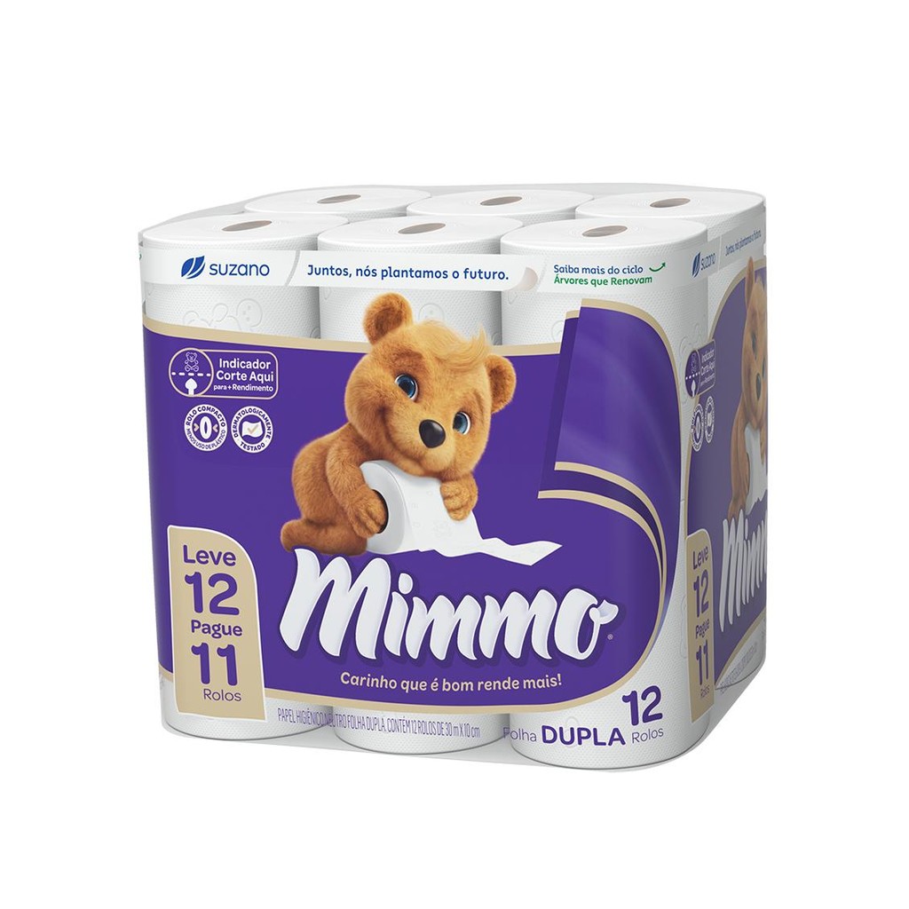 Papel Higiênico Mimmo Folha Dupla 30m Leve 12 Pague 11