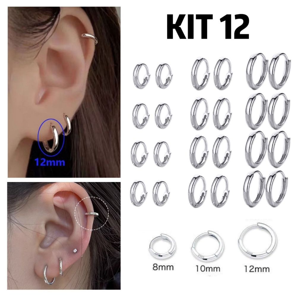 pares Aço Inoxidável Brinco Argola Punk Rock Ródio Círculo Unisex em Oferta na Shopee