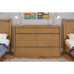 Cômoda de Quarto Urban c/ 8 Gavetas Amêndoa - Lopas