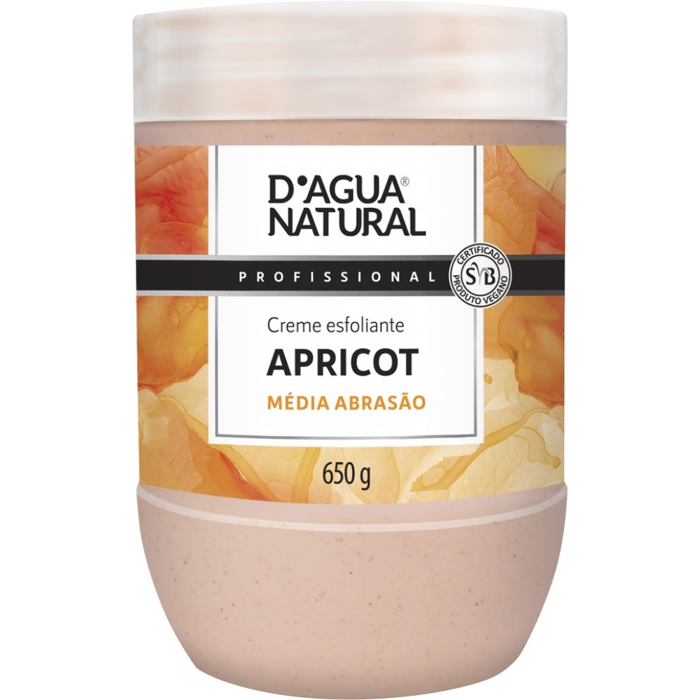 Creme Esfoliante Apricot Média Abrasão, D'agua Natural, 650 g