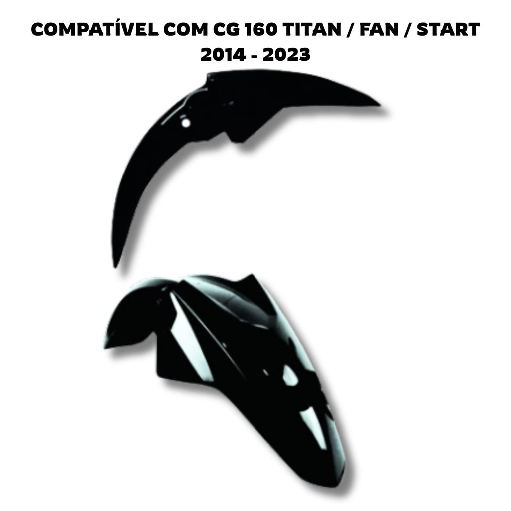 Paralama Dianteiro CG 160 Titan Fan Start 2014 a 2023 Preto