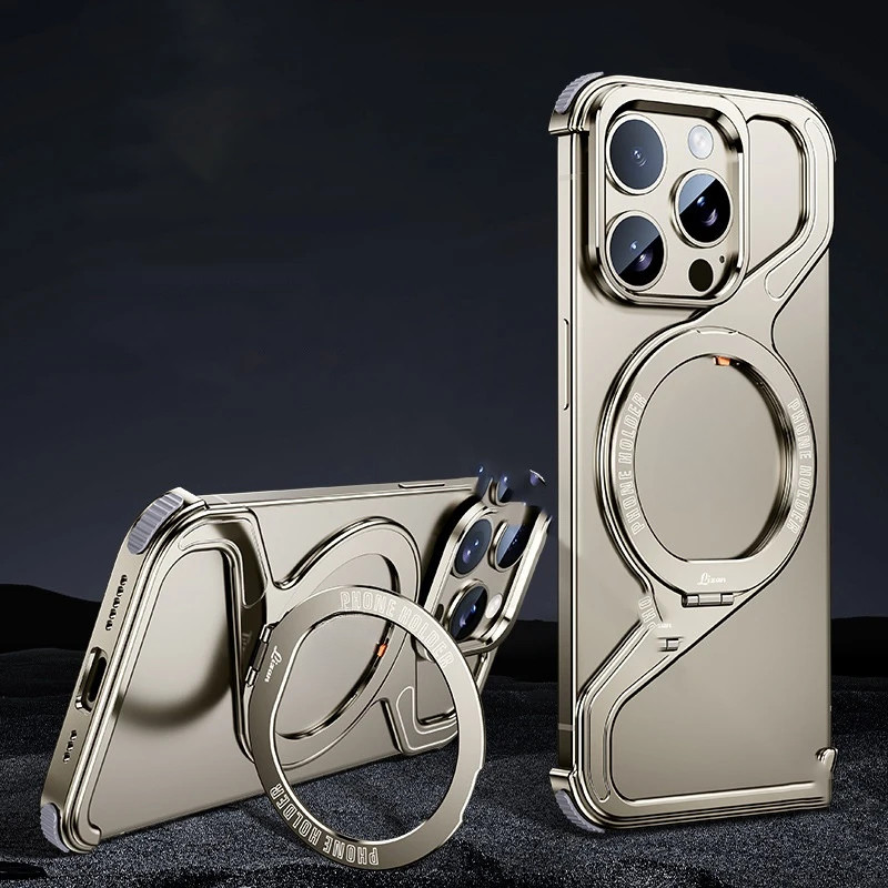 Capa De Telefone Com Suporte Magnético Sem Moldura De Metal Em Forma De Z , Para iPhone 13 14 15 16 17 Pro Max Carregame em Oferta na Shopee
