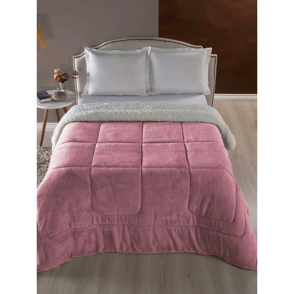 Cobertor Coberdrom e Manta Com Sherpa Pele de Carneiro e Manta Soft Plush  - Queen 2,20 m x 2,40 m - Home & Living