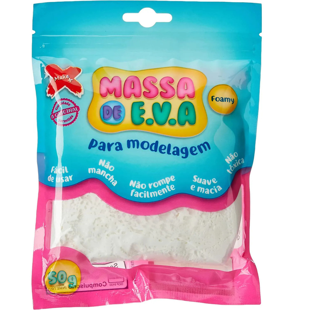 Massa de EVA 50g Branca para Artesanato Make+