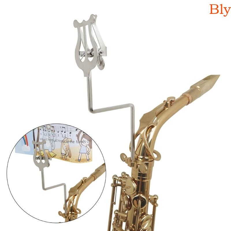 Bly Saxofone Marchas Lira Portátil Suporte Música Sax Braçadeira-On Clipe Para