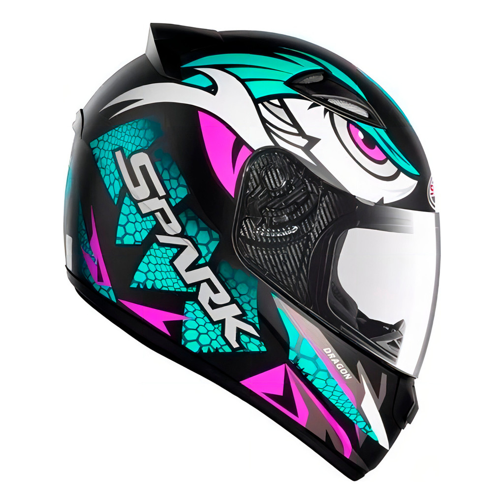 Capacete Moto Fechado Spark Dragon Preto Tifany Fosco Feminino e Masculino Tam 58- Ebf em Oferta na Shopee