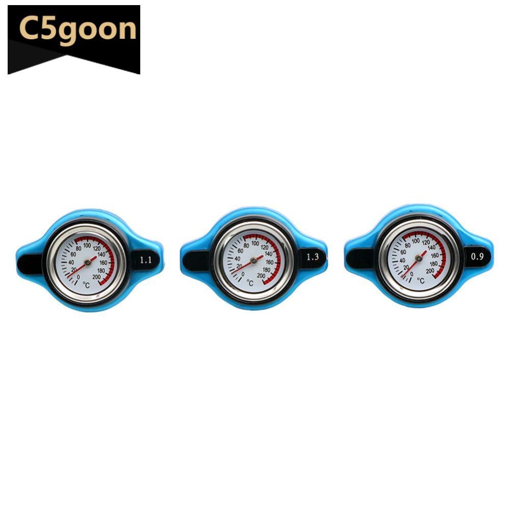 C5GOON 1 Peça 0.9Bar 1.1Bar 1.3 Bar Tampa Do Radiador Térmico Tanque Medidor De Temperatura Da Água Carro De Corrida Cab