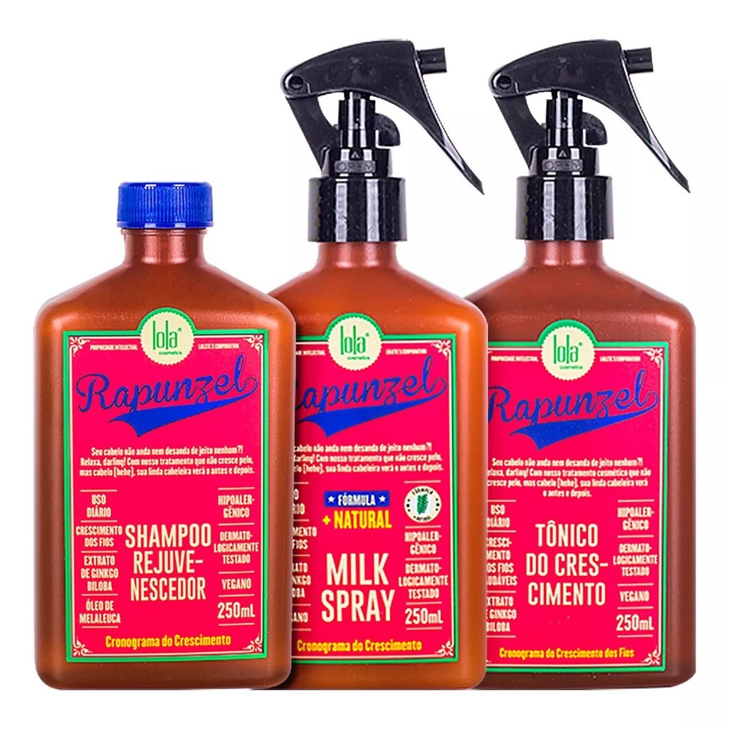 Lola Rapunzel Kit Tônico + Sh + Milk Spray 250ml(3 produtos)