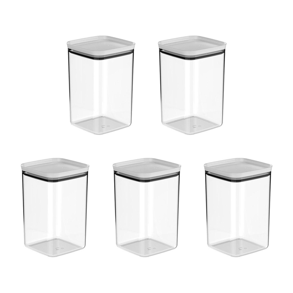 Kit de potes herméticos Ou 5 peças 3,5L Linha Block - Natural