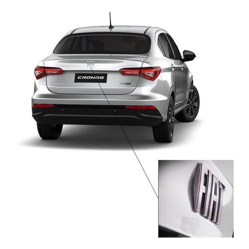 Emblema Cromado Tampa Porta Malas Fiat Chrysler Cronos 2021 em Oferta na Shopee