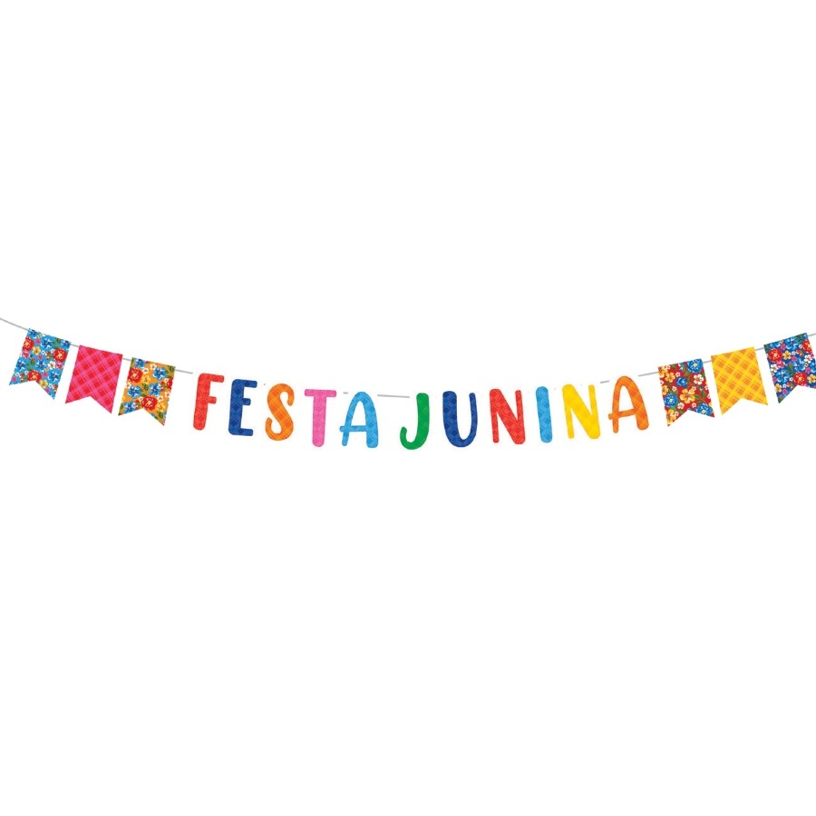 Varal Letreiro "Festa Junina" - Arraiá Bão Demais - 150x17cm - 1 unidade - Cromus - Rizzo em Oferta na Shopee