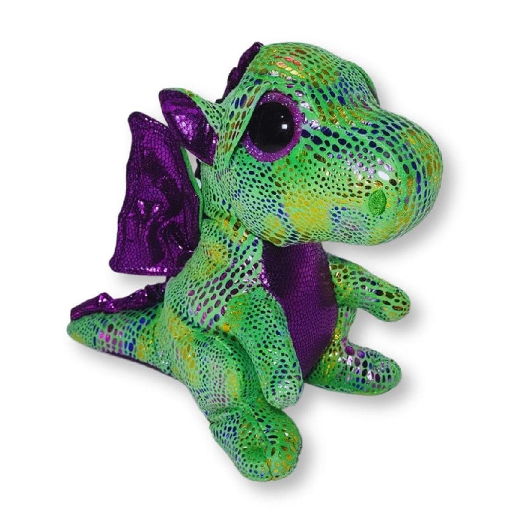 Bicho de Pelúcia Ty Beanie Boo’s Dragão Cinder Toyng com Escamas Coloridas e Asas Brilhantes