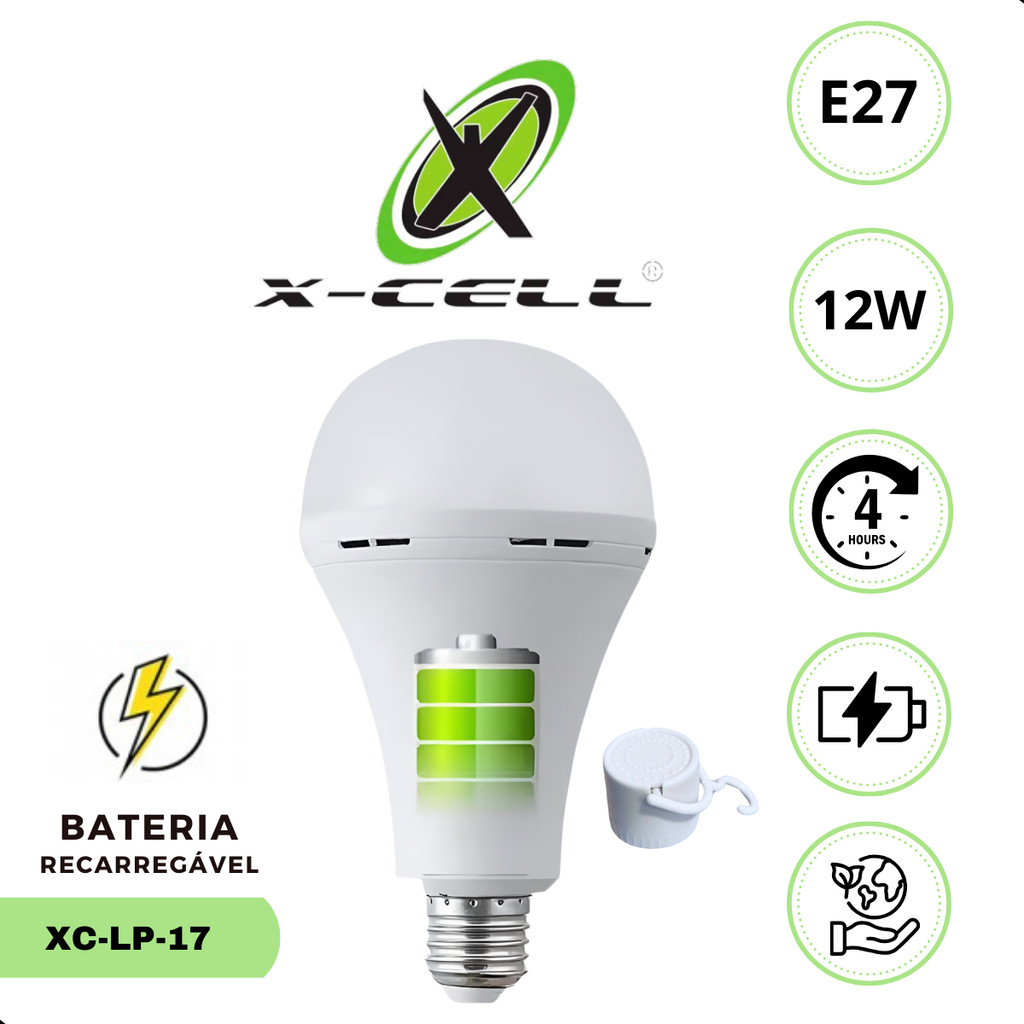 Lâmpada De Emergência Automática 12W Potente P/ Camping 3.7v Recarregável Led Luminária