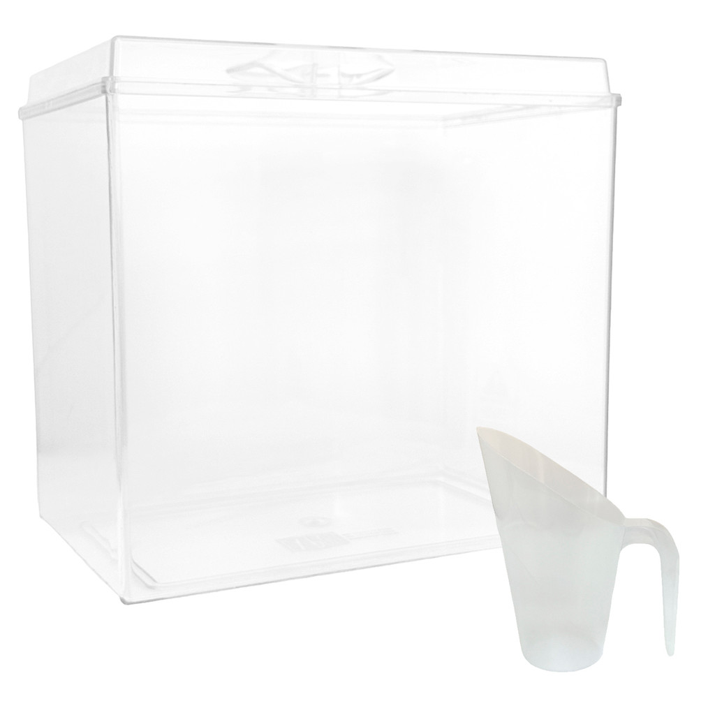 Kit Pote Cereais Acrílico Retangular 13,8 L + Concha 600ml
