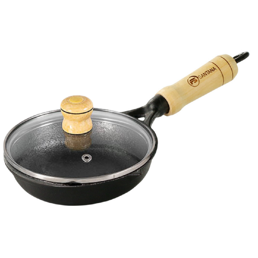 Mini Frigideira De Ovo Egg Pan de Ferro Fundido Com Tampa de Vidro em Oferta na Shopee