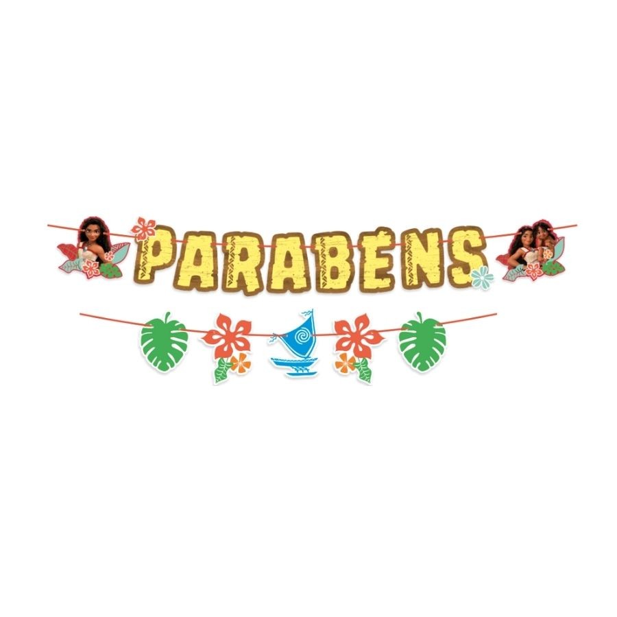 Faixa de Parabéns - Festa Moana 2 - 1 unidade - Regina