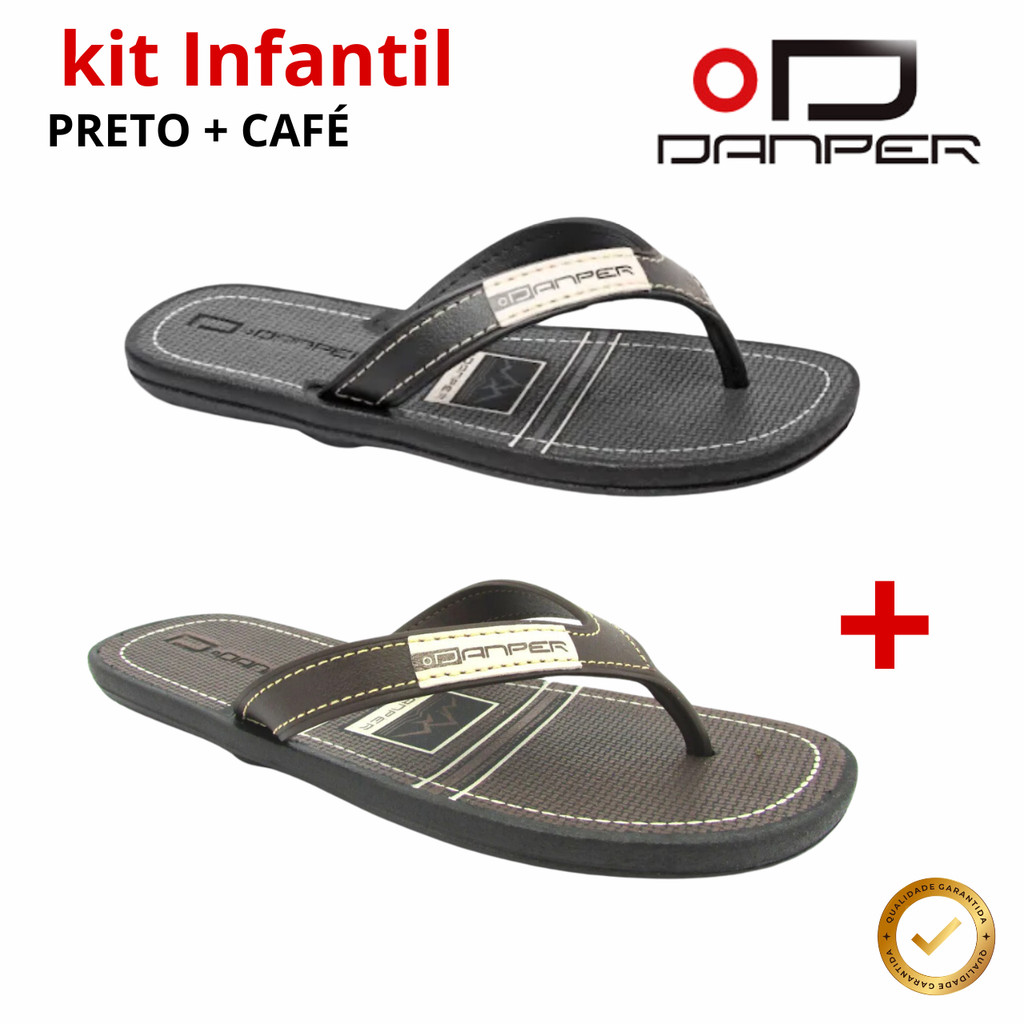 Kit 2 Pares Chinelo Infantil Menino Chinelo Kids Danper Premier Original Solado Borracha em Oferta na Shopee