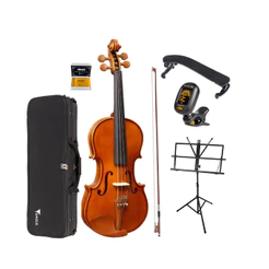 Violino 4/4 Eagle VE-441 Adulto Brilhante Estojo + Arco + Breu + Afinador + Espaleira + Estante