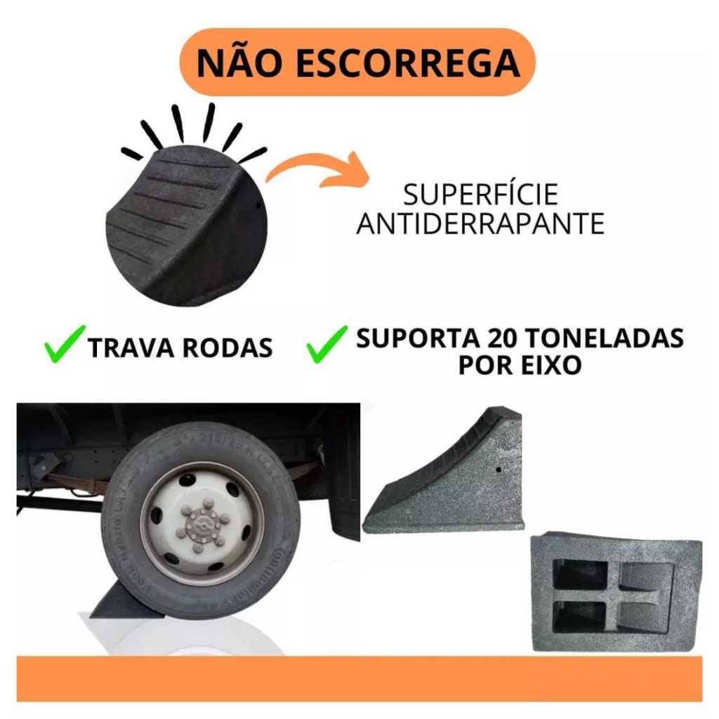 Kit 2 Unid. Calço De Rodas Pneu De Caminhão Onibus Nbr 9735