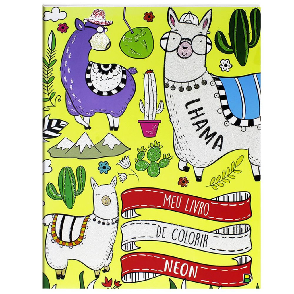 MEU LIVRO DE COLORIR NEON LHAMA em Oferta na Shopee