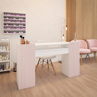 Mesa de Manicure Grande Rosa 140 CM Ripado Para Pedicure Nail Designer  Moderna em Oferta na Shopee