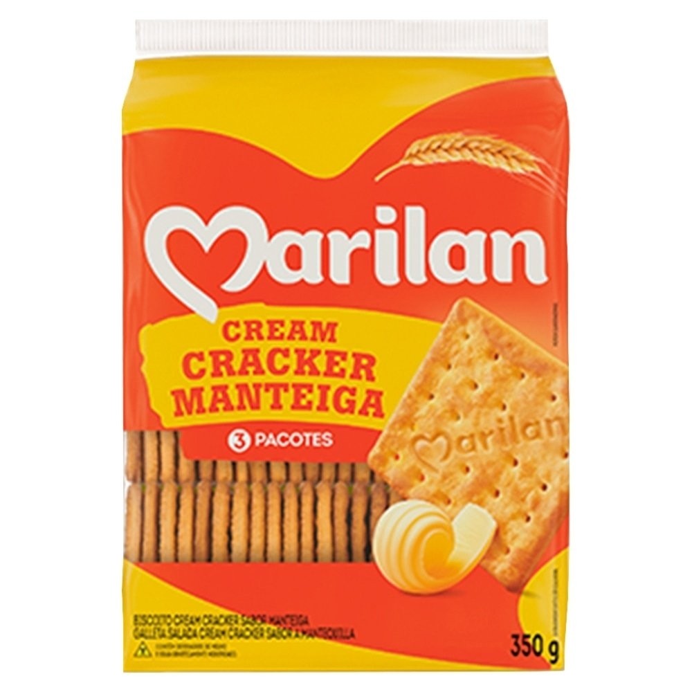 Biscoito Marilan Cream Cracker Manteiga 350g - Embalagem com 27 Unidades - Food & Beverages