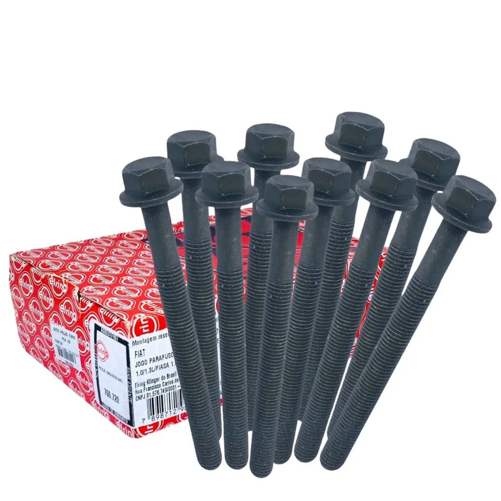 Kit Jogo Parafuso Cabeçote Motor para Fiat Fire 1.0 1.3 1.4 8v - Fiasa 1.0 1.3 - Uno / Strada / Fiorino / Siena / Palio em Oferta na Shopee