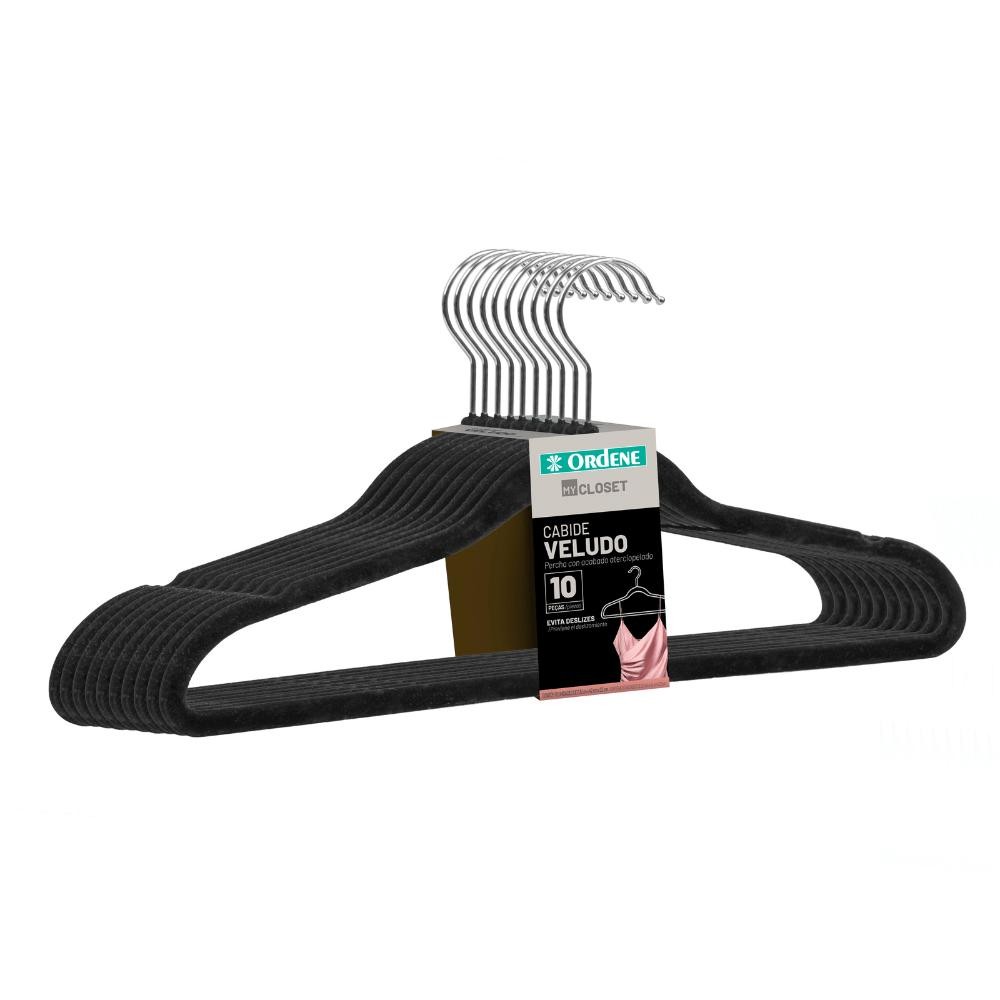 Cabide de Veludo Preto 42cm My Closet Ordene 10 Unidades em Oferta na Shopee