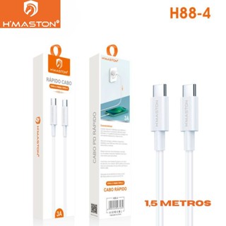 Cabo Tipo-C para Tipo-C Rápido 3A C-C 1,5 Metros H'Maston H88-4 em Oferta na Shopee