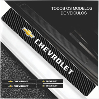 4 Peças Adesivo Soleira de Porta Carro Modelo Chevrolet Proteção Fibra de Carbono Anti Arranhões em Oferta na Shopee