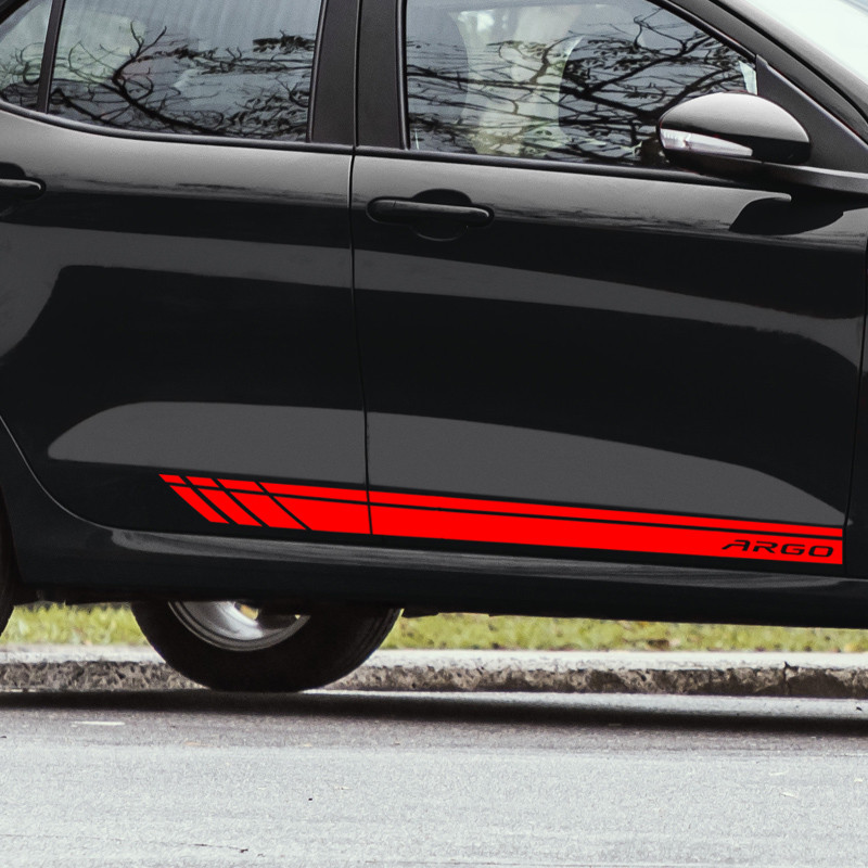 Faixa Lateral Fiat Argo 2018 2019 2020 2021 Adesivo Vermelho - Spare Parts and Accessories for Vehicles