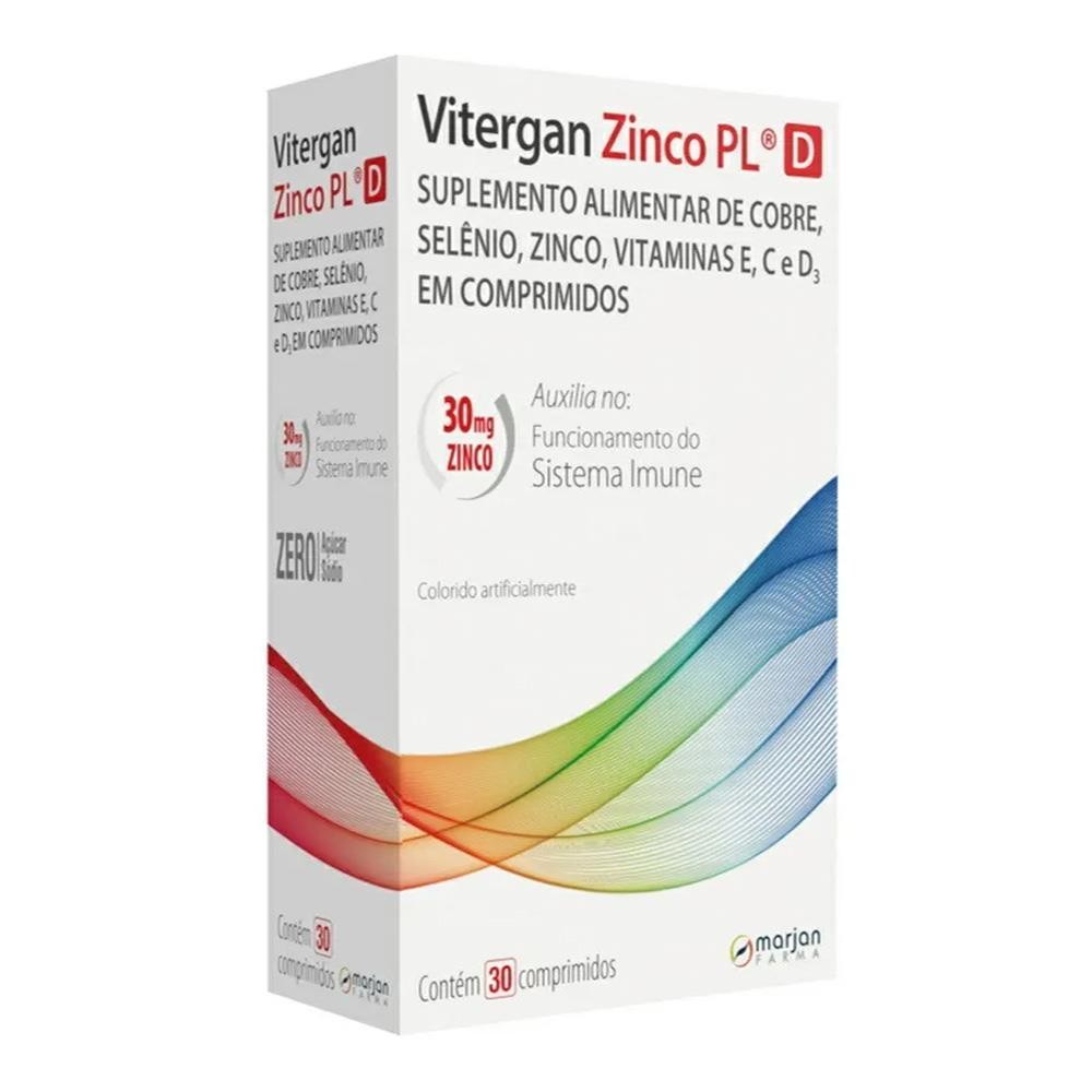 Vitergan Zinco Pl D Com 30 Comprimidos Suplemento em Oferta na Shopee