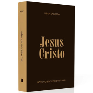 Bíblia Sagrada | NVI | Jesus Cristo | Marrom em Oferta na Shopee