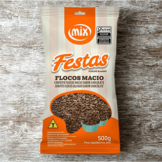 Confeito de Flocos Macio Sabor Chocolate Escuro - 500g - 1 unidade - Mix em Oferta na Shopee