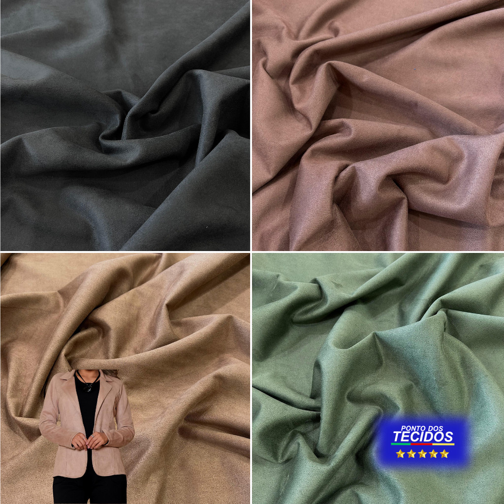 1 Metro Tecido Malha Suede Scuba Grosso 1,50m de Largura | Toque Camurça | 95% Poliés 5% Elas em Oferta na Shopee